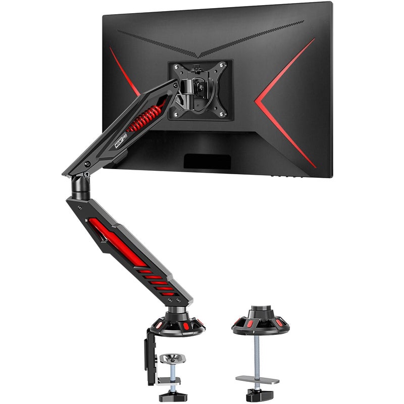 MOUNT PRO Single Gaming Monitor Stand - Mechanical Spring Display Mount, Adjustable Gaming Monitor Arm with C Clamp and Grommet Mounting Base - Fits for Computer Screen up to 32â€, VESA 75x75, 100x100 - Image 1